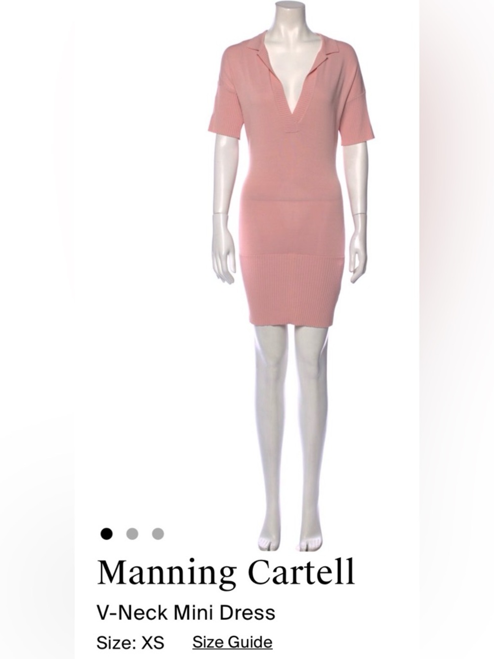 Manning Cartell Dusty Pink Collared V-Neck Knit Mini Dress